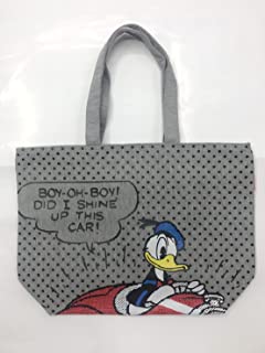Rakuten - ディズニー ファスナー横型トートバッグ　スエットシリーズ！A4サイズもすっぽり入る！「ドナルド」(キャラクター グッズ)
