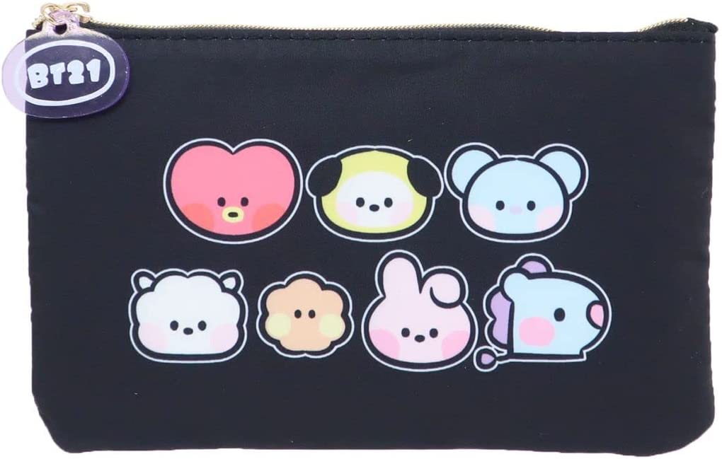 BT21 minini [Pencil Case] ​​Flat Pouch / Icon LINE FRIENDS (Character Goods)