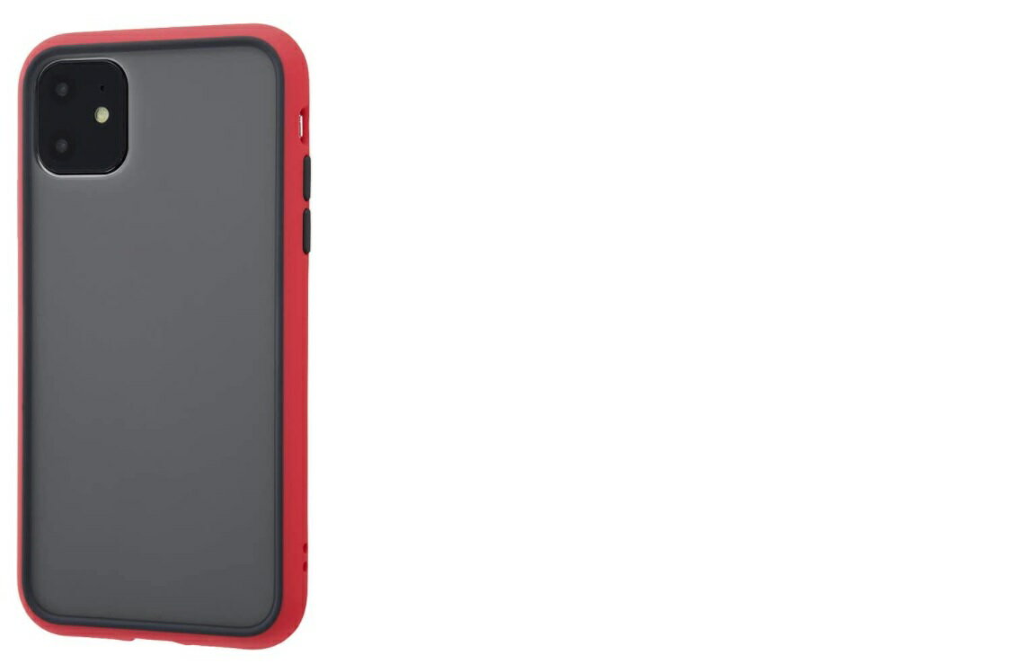 デジタルアルキミスト iPhone 11 ケース 耐衝撃 Silky touch 指紋防止 衝撃吸収 エアクッション 指紋付きにくい さらさら ストラップ ホール ハイブリッド 素材 QI充電 ワイヤレス充電 対応 レッド/ブラック DT-P21SLK1/R