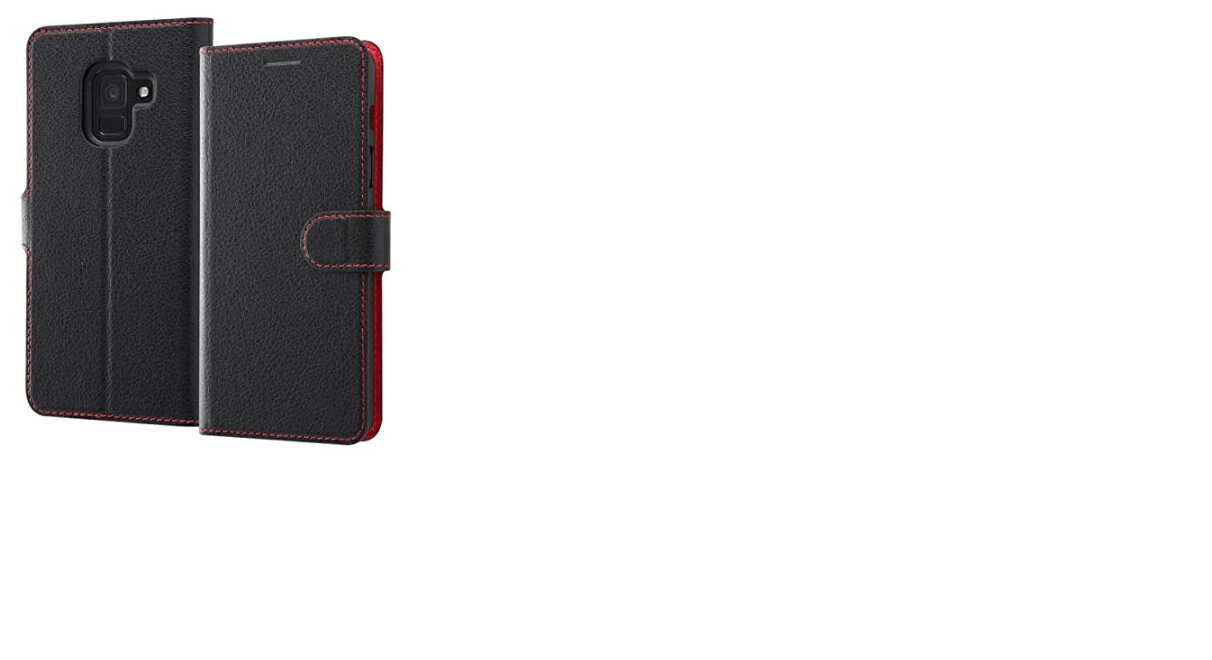 Rakuten - レイアウト Galaxy Feel2用手帳型ケース シンプル マグネット ブラック/レッド RT-GAL2ELC1/BR