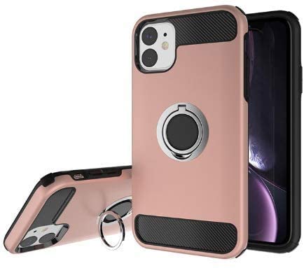 Rakuten - iPhone11 耐衝撃 スマホケース/360度回転リング付き/コモディア (ローズゴールド)