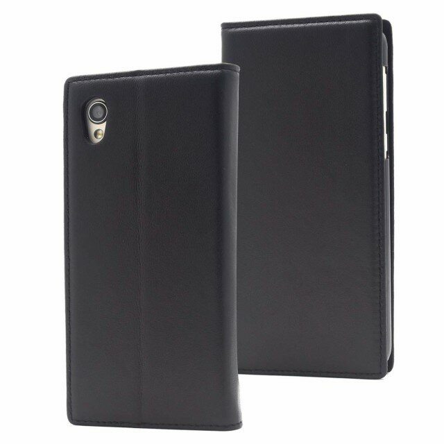 Rakuten - PLATA AQUOS sense2 ケース 手帳型 (SH-01L / SHV43 / SH-M08) & Android One S5 専用 シープスキン 羊本革 手帳型ケース 【 ブラック 】 本革 手触り 本革ケース