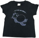 11ぴきのねこ おなか オーガニックキッズTシャツ ブラック 110cm(キャラクターグッズ)