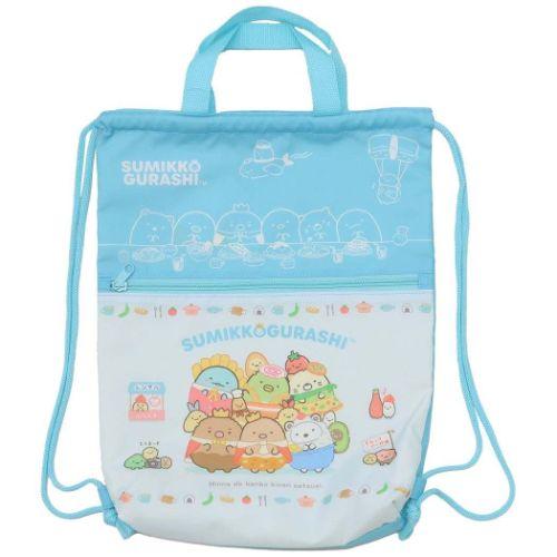 ジェイズプランニング ナップサック 巾着ナップサック すみっコぐらし たべもの王国 グリーン 約39×32×..