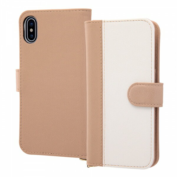 Rakuten - レイアウト iPhone X用手帳型ケース ノーブル ベージュ/ホワイト RT-P16LBC10/BEW
