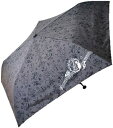 三国　50cm軽量コンパクトミニ傘　　折り畳み傘　『ダマスクプリント Tiny mini』婦人折傘 ブラック