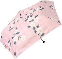 三国　50cm軽量コンパクトミニ傘　Tiny mini　白花　折り畳み傘　軽量mini ピンク