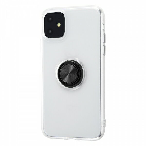 Rakuten - INGREM iPhone 11 6.1インチ / TPUソフトケース リング付/ブラック IN-P21TC30/BM