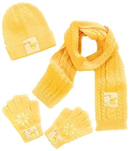 はーとっと帽子 手袋 マフラー(薄手)セット ぽぽ/横向き kids F size ベビー キッズ(キャラクターグッズ)
