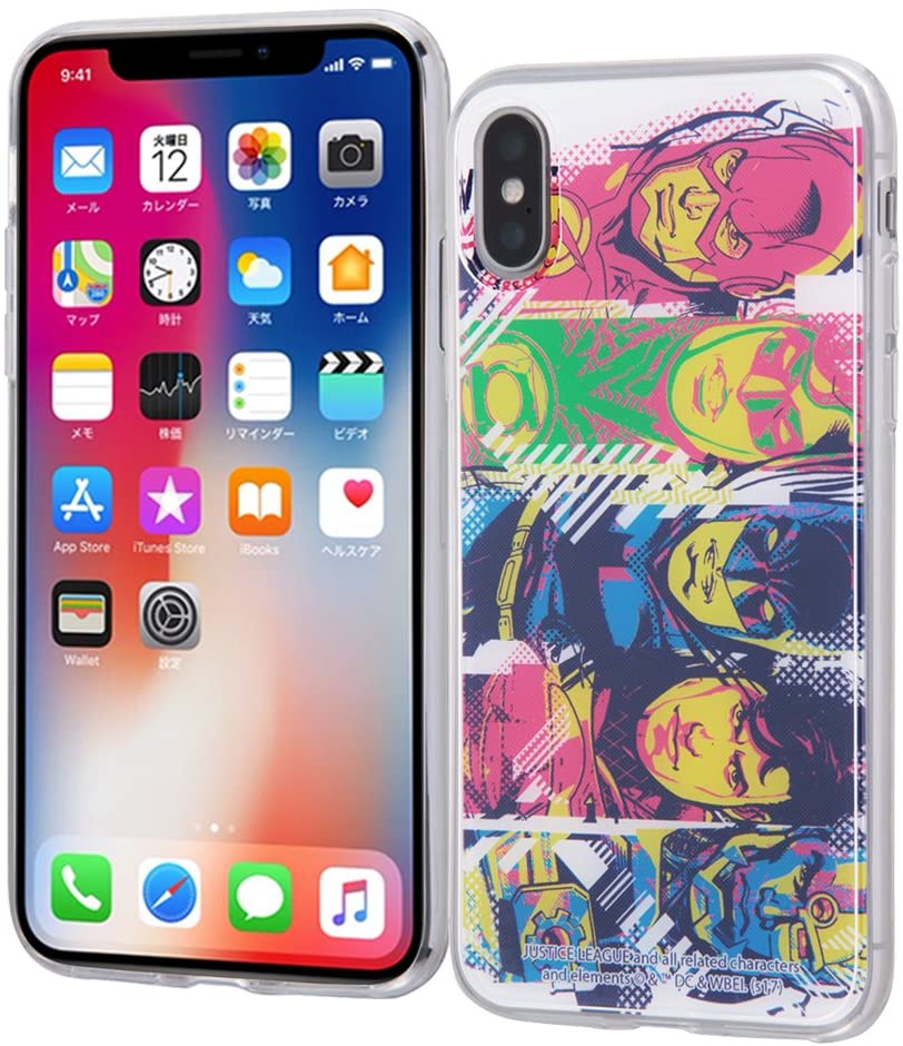 Rakuten - iPhone XS/iPhone X ケース/ジャスティスリーグ/クリア ソフト スマホケース背面パネル 集合B(キャラクターグッズ)