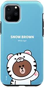 Rakuten - LINE FRIENDS iPhone 11 Pro ケース JUNGLE BROWN DUAL GUARD スノーブラウン(ラインフレンズ)5.8インチ アイフォン 背面 カバー【公式ライセンス品/ KCJ-DJT003(キャラクターグッズ)