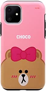 Rakuten - LINE FRIENDS iPhone 11 ケース DUAL GUALD Full Face チョコ(ラインフレンズ)6.1インチ アイフォン 背面 カバー【公式ライセンス品/ KCJ-DFX003(キャラクターグッズ)