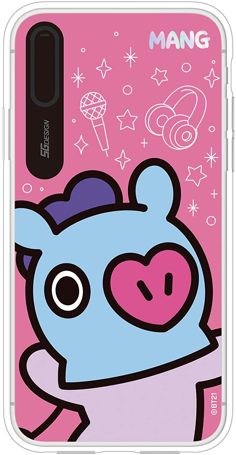 並行輸入品/iPhone XS/X ケース BT21 GRAPHIC LIGHT UP CASE FACE MANG（ビーティ?イシビル グラフィックライトアップケース フェイス）光る アイフォン カバー ユニバ?スター ラインフレンズ(キャラクターグッズ)