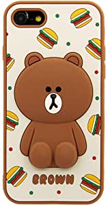 Rakuten - LINE FRIENDS iPhone SE2 ケース (第2世代)/8 / 7 ケース カバー SILICON CASE ハンバーガーブラウン(ラインフレンズ シリコンケース)アイフォン カバー 4.7インチ 公式ライセンス商品【公式ライセンス品/ KCL-CHB001(キャラクターグッズ)