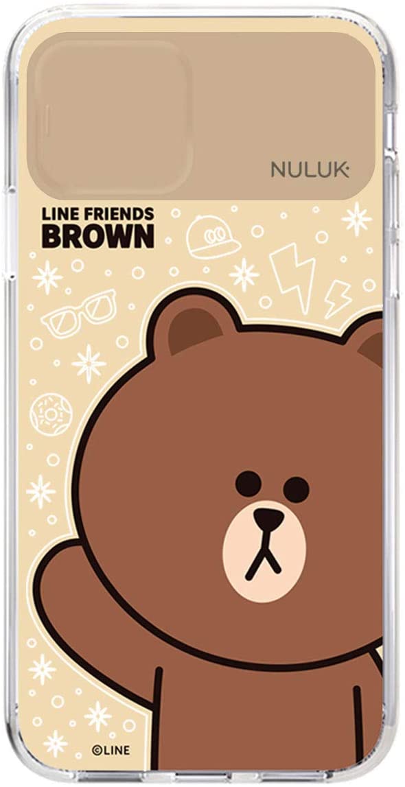 LINE FRIENDS iPhone 11 Pro ケース LEDで光る LIGHT UP CASE ベーシック ブラウン (ラインフレンズ) 開閉式スライドでカメラレンズ保護 アイフォン カバー ハイブリッド 背面カバー型 ワイヤレス充電対応 5.8インチ 公式ライセンス品/ KCE-CSB019(キャラクターグッズ)