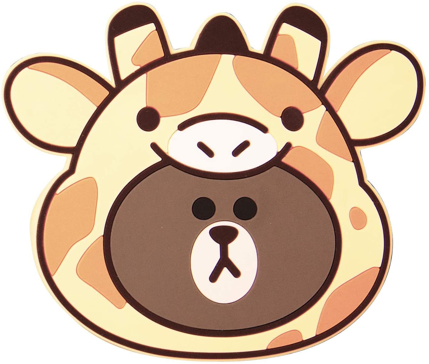 LINE FRIENDS /急速充電対応 ワイヤレス充電パッド /ブラウン/ 最大10W/ Qi認証取得 1m USB-C ケーブル(キャラクター グッズ)