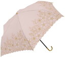 【遮光＆遮熱】晴雨兼用傘　50cm楽ミニ『ドローイングフラワー』 ピンク（S2514406）