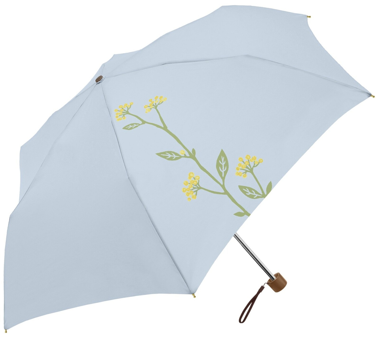 三国【遮光＆遮熱】黒コーティング晴雨兼用傘　50?楽ミニ『和の実 mini』晴雨兼用ミニ　サックス（S251..