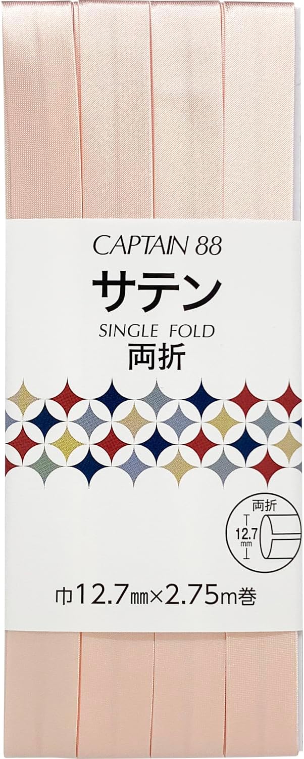 乐天商城 - 【ポリエステル】両折サテンバイアステープ12.7mmピンク01
