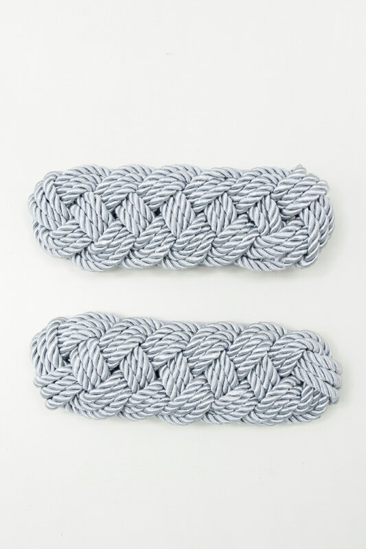 肩章 3本編み 2個1セット ゴールド シルバーの全2色！【シルバー】