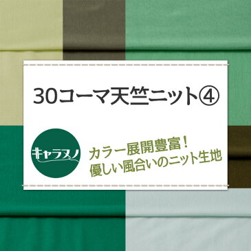 30コーマ天竺ニット 全72色 緑 布幅170cm 50cm以上10cm単位販売