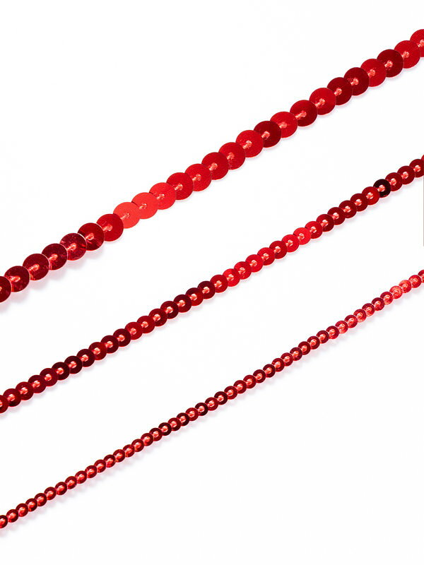乐天商城 - スパンコールテープ平丸 - レッド01　3mm　30M乱巻き