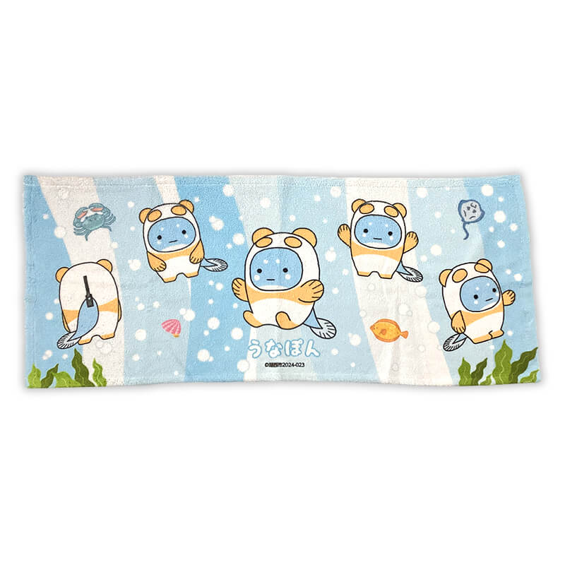 うなぽん フェイスタオル（横） 静岡県 湖西市 ゆるキャラ ご当地キャラ オリジナルグッズ