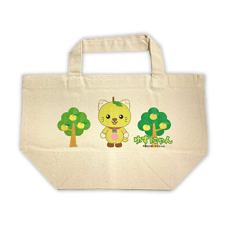 ゆずにゃんランチトートバッグ　山梨県　富士川町　ゆるキャラ　ご当地キャラ　オリジナル　グッズ