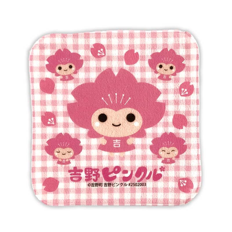 吉野ピンクルタオルハンカチ　奈良県 吉野町　ゆるキャラ　ご当地キャラ　オリジナル　グッズ
