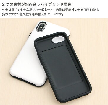サメ iPhone対応 ハイブリッドケース iPhone X iPhone8 iPhone7 iPhone6s ICカード収納可 ネイビー オシャレ ブルー 青 スマホケース 鮫柄 シンプル 魚 iPhoneX アイフォン8 持ちやすい 便利