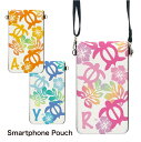 (6/27 01:59まで15%OFFクーポン) No147 ホヌイニシャル スマホポーチ スマートフォンポシェット ポシェット iPhone Android タッチ操作対応 ショルダーベルト 肩掛け 斜め掛け ポーチ 合皮 帆布 ジャケット ハワイアン トロピカル ホヌ 亀 ハイビスカス 夏 アルファベット