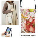 No78 sweet collage スマホポーチ スマートフォンポシェット ポシェット iPhone Android タッチ操作対応 ショルダーベルト 肩掛け 斜め掛け ポーチ 合皮 帆布 ジャケット スイーツ ケーキ 大人女子 カワイイ いちご d:cut| スマホショルダー