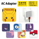 ポケットモンスター USB タイプA タイプC AC アダプタ コンセント 2台同時充電可能 3.4A キャラクター かわいい オシャレ グッズ 充電器 アダプター スマホ タブレット ゲーム機 ポケモン ワンパチ エレズン モンスターボール イエロー 黄色