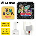 ポンコツクエスト USB タイプA タイプC AC アダプタ コンセント 2台同時充電可能 3.4A かわいい 大人気 アニメ しゅうごう ドット カク..