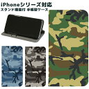 当店オリジナル商品 迷彩 手帳型スマホケース iPhone X iPhone8 iPhone7 iPhone6s iPhone SE iPhone5s カードポケット スタンド機能付き カモフラ 密林柄 グリーン ピンク グレー ブルー アーミー ミリタリー