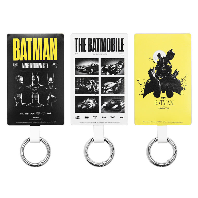 キャラスマのBATMAN グッズ バットマン スマホの落下防止 マルチリングプラス Lサイズ スマホケースに挟むだけ スマホリング ストラップホルダー 保持 カラビナ 便利 雑貨 スマートフォンリング スリム マルチリング｜アングル2