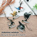 ジュラシック・ワールド アクリルストラップ Lサイズ モバイル 雑貨 クリア チャーム キーホルダー 携帯ストラップ スマホ 透明 キャラクター グッズ アクキ...