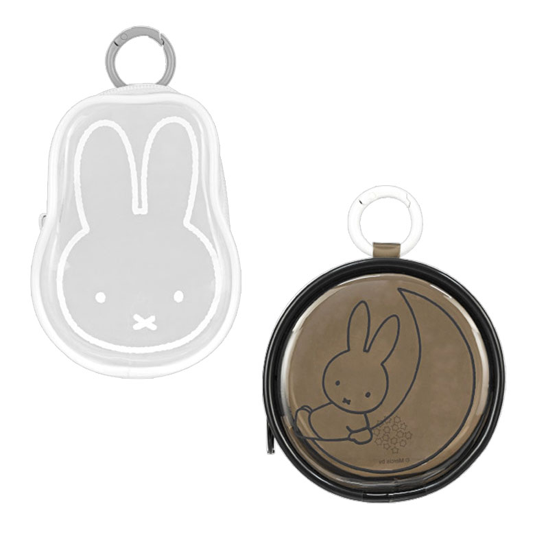 ミッフィー miffy カラビナ付き クリアポーチ ガジェットポーチ うさぎ グッズ 透明 クリア ポーチ ファスナー ガジェット イヤホン リップ 収納 かわいい 人気 ミニポーチ 手のひらサイズ charasma-10031277 キャラスマ サンプル画像2