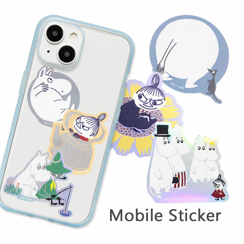 ムーミン モバイルステッカー 3枚セット シールセット 耐水 ステッカー デコレーション 人気 MOOMINグッズ 仲間たち リトルミイ ホワイト 白色 マルチ...