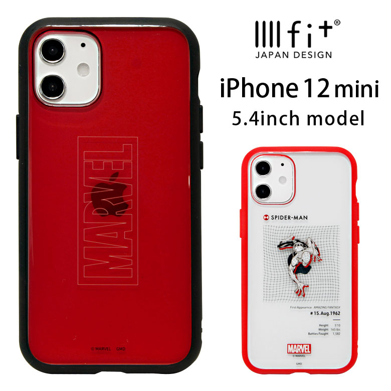 MARVEL IIIIfit クリア ハードケース iPhone 12 mini キャラクター スマホケース ケース 赤 レッド マーベルヒーロー カバー iPhone12 mini ジャケット シンプル アイホン アイフォン iPhone 12mini ハードカバー