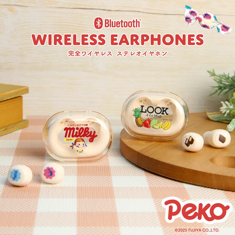 (10%OFFクーポン11/27 01:59まで) PEKO ワイヤレスイヤホン 充電ケース付き Bluetooth 5.3 キャラクター 音楽 通話 無線 ス...