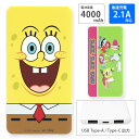 yPSEKizX|WE{u USBo Type-C oCobe[ 4000mAh X}[gtH[d 2.1A 킢 }[d LN^[ ObY SpongeBob `E[d RpNgTCY iPhone Android X}z [d h