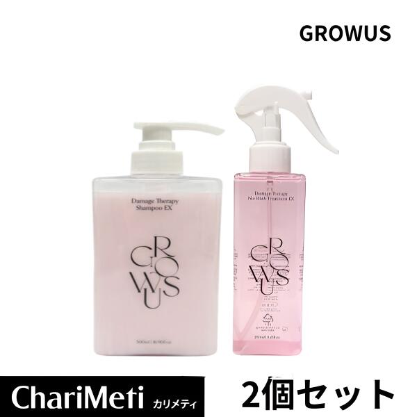 【新入荷】GROWUS 2点セット【シャンプ+ノーウォッシュトリートメント】 グローアス ダメージセラピー シャンプー ノーウォッシュトリートメント うるツヤ ...