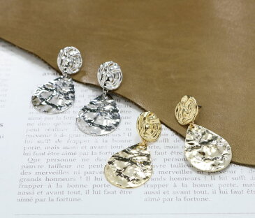 ピアス 大ぶり 金属アレルギー チタンポスト サークル プレート パール メタル ゴールド シルバー 上品 お呼ばれ アクセサリー 大人 女性