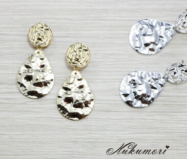 ピアス 大ぶり 金属アレルギー チタンポスト サークル プレート パール メタル ゴールド シルバー 上品 お呼ばれ アクセサリー 大人 女性
