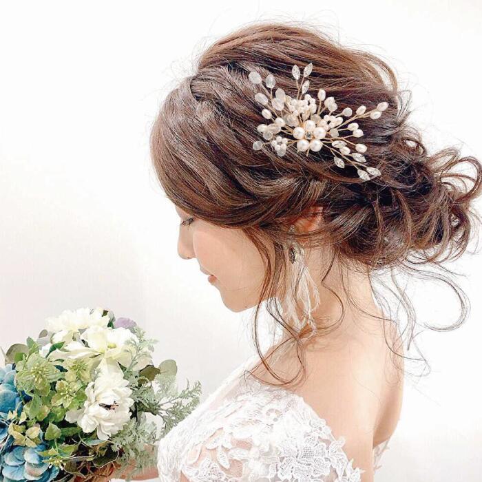 かんざし 髪飾りフラワー パール 簪 Uピンヘアアクセサリー 大人可愛い ヘッドドレ...