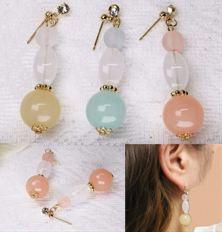 『大ぶりピアス』大ぶりピアスウッド...