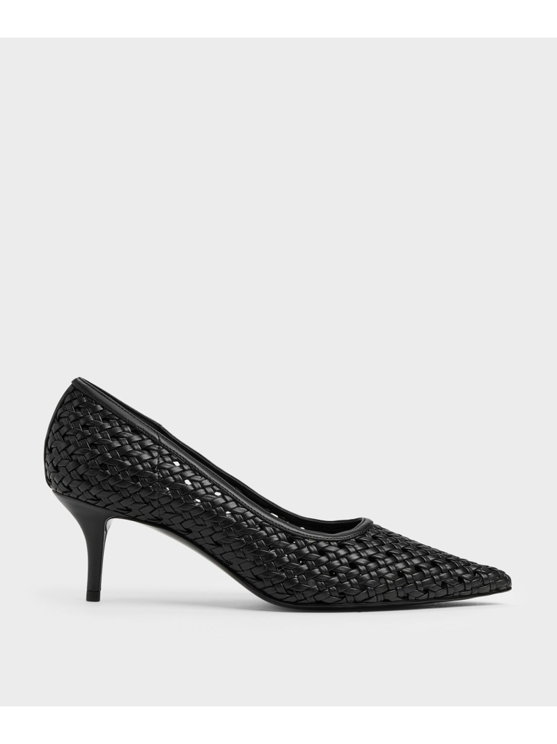 Rakuten - ウーブン ポインテッド スティレット パンプス CHARLES & KEITH チャールズアンドキース シューズ・靴 パンプス ブラック ブラウン【送料無料】[Rakuten Fashion]