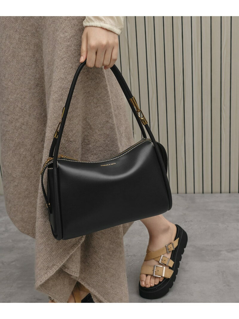 Lyla ライラ チューブラースラウチー ショルダーバッグ CHARLES KEITH チャールズアンドキース バッグ ショルダーバッグ ブラック【送料無料】 Rakuten Fashion