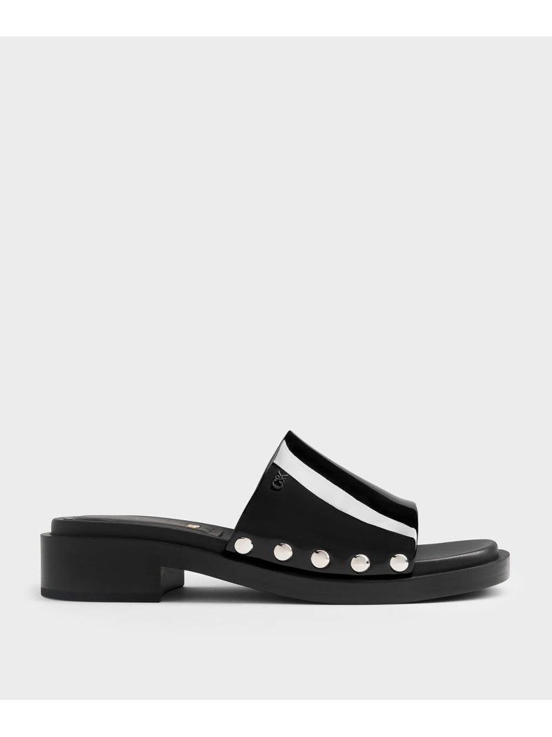 パテント レザースタッズサンダル CHARLES & KEITH チャールズアンドキース シューズ・靴 サンダル ブラウン【送料無料】[Rakuten Fashion]
